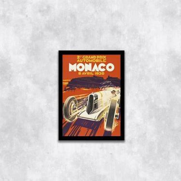 Imagem de Quadro Carro De Corrida Em Mônaco 24X18Cm