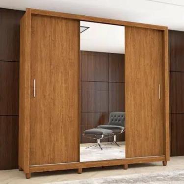 Imagem de Roupeiro Clara Plus Com Espelho e Pes - Carioca, Marrom