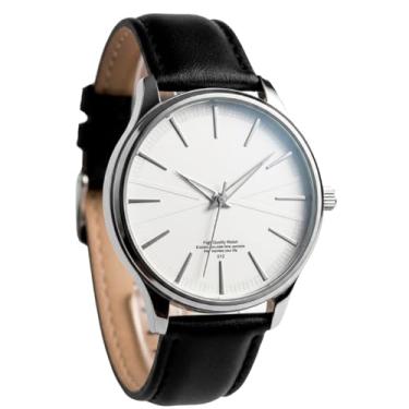Imagem de Relógio Masculino Análogico Cor Prata Com Pulseira de Couro Preta Resistente À Água Moderno De Luxo Social 43mm Quartzo Casual Importado Resistente