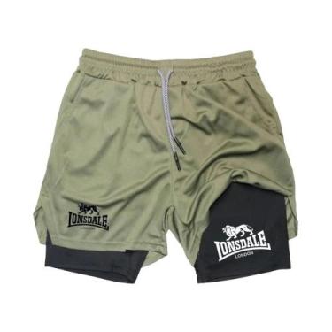 Imagem de Shorts De Corrida 2 Em 1 Para Homens, Compressão Para Treino Na Academ