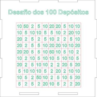Imagem de Cofre Desafios dos 100 Depósitos 1mil 5 Mil 10 Mil Escolha Sua MetaCai