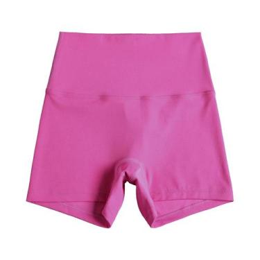 Imagem de Shorts de Yoga Fitness Cintura Alta - Cor Sólida - Leggings para Trein