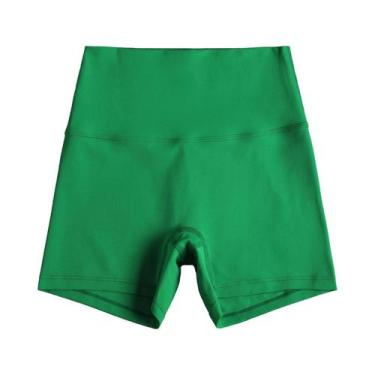 Imagem de Shorts de Yoga Fitness Cintura Alta - Cor Sólida - Leggings para Trein