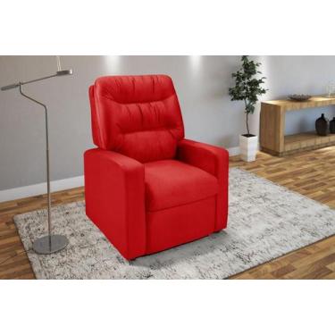 Imagem de Poltrona do Papai Reclinável Paris Suede - Império Estofados, Vermelho