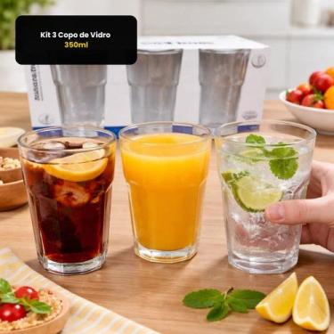 Imagem de Kit 3 Copo de Vidro 350ml - DDG