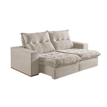 Imagem de Sofá 4 Lugares Retrátil E Reclinável Martins M-177 Veludo Creme - MART