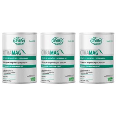 Imagem de Kit 3 Citrato De Magnésio + Vitamina B6 Citramag 3x300g Sabor Citrus U