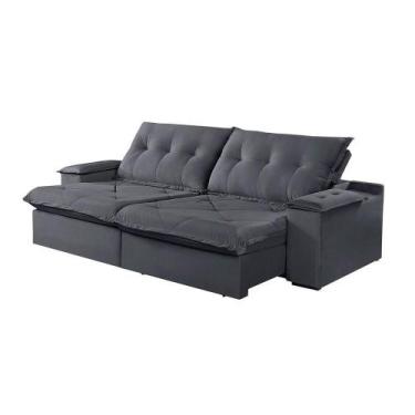 Imagem de Sofá 4 Lugares Retrátil E Reclinável Martins M-163 Veludo Grafite - MA