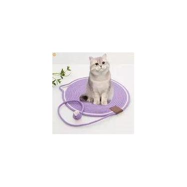 Imagem de Tapete Arranhador Gatos Corda Algodão Natural Grande 60cm Cama Pet Sof