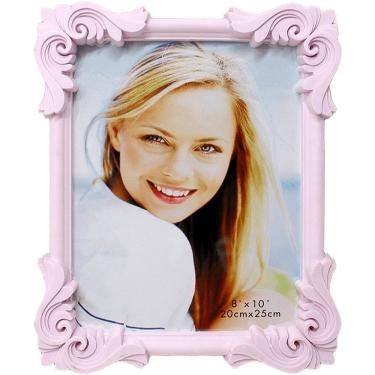 Imagem de Porta Retrato Moderno Moldura Mural Decorativa para Fotos 20X25CM com Design Sofisticado em Plástico Rosa