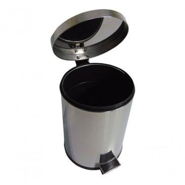 Imagem de Lixeira com Pedal 30 Litros Aço Inox Cesto Interno Removível 30L Abertura por Pedal Prata