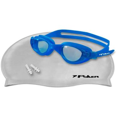 Imagem de Kit para Natação Oculos Touca Protetor Ouvido Navagio Poker-Unissex