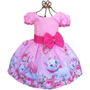 Imagem de Vestido Temático Infantil Festa Gata Marie - 1 - Rosa - NALU_KIDS, Ros