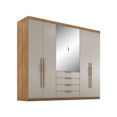 Imagem de Guarda-roupa Casal com Espelho 4 Gavetas 6 Portas Demobile Giardino, A
