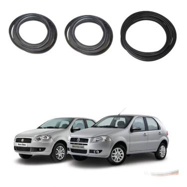 Imagem de Kit Borrachas de Vedação Automotiva para Portas e porta-malas Palio Siena G2 Após 2005...