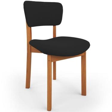Imagem de Cadeira Para Sala De Jantar Cozinha Living Estofada Dara L02 Suede Preto - Lyam Decor