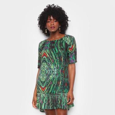 Imagem de Vestido Água Viva Curto Color Block, Estampado, P