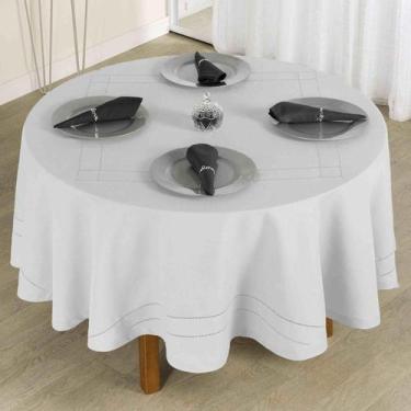 Imagem de Toalha De Mesa Redonda Poli-Bambu 4 ou 6 Lugares Rafimex