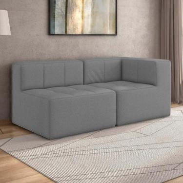 Imagem de Sofá Modulado na Caixa 2 Lugares 154cm Espuma D33 Multimóveis CR45352,