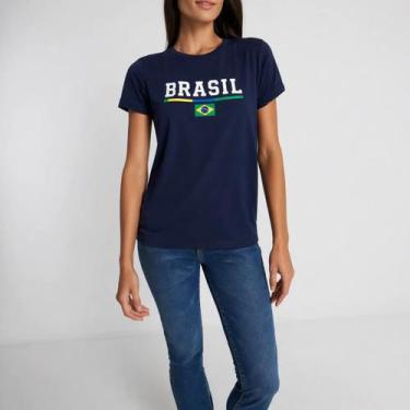 Imagem de Camisa Brasil Casual Basica Algodao Selecao Hexa Premium Copa Unissex 