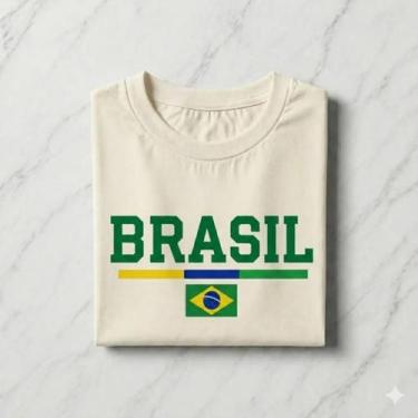 Imagem de Camisa Brasil 100% Algodao Futebol Copa Churrasco Pagode Selecao Brasi