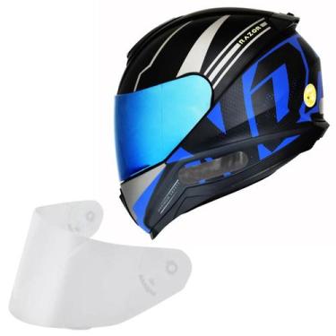 Imagem de Capacete Masculino Norisk Razor Full Azul Viseira Azul, Preto Azul Fos