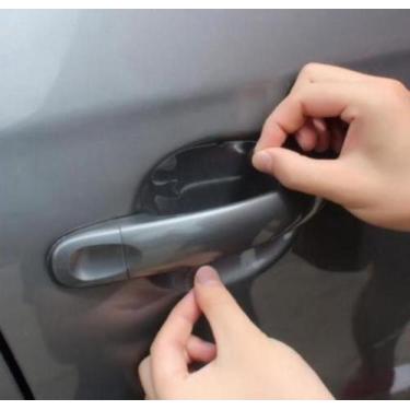Imagem de Kit 4 Adesivos Ppf Transparente Maçaneta Carro Proteção Invisível Resi