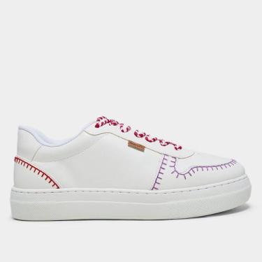 Imagem de Tênis Anacapri Casual Feminino, Branco, Vermelho, 37