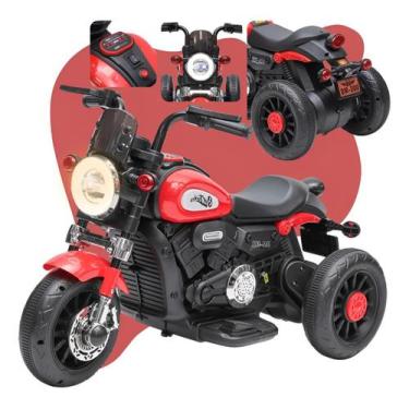 Imagem de Mini Moto Elétrica Infantil Halei Bateria 6v Vermelha 3 rodas a partir