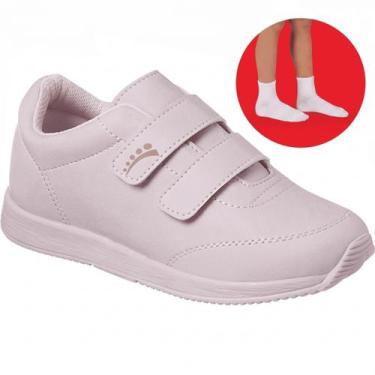 Imagem de Tênis Infantil Ortopasso Jogging Menina Menino Escolar Com Meia Escola