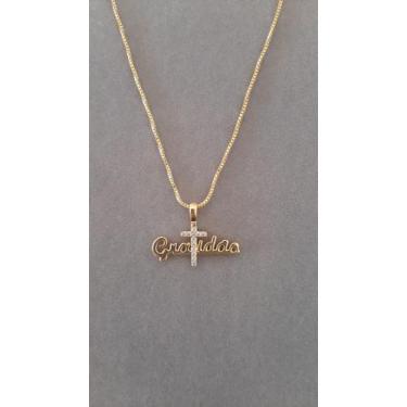 Imagem de Colar religioso gratidão - MD folheados estilo ouro 