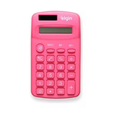 Imagem de Calculadora de Bolso Elgin CB1485R 8 Dígitos com Display LCD Alimentação Solar Rosa