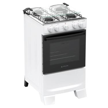 Imagem de Fogão 4 Bocas de Piso a Gás Atlas Coliseum Plus Mesa Inox Branco Bivolt