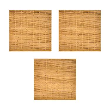 Imagem de Kit 3 Esteiras Bambu Casca 1x1m Forro Natural Trama Simples Pergolado Teto Parede Decorativa