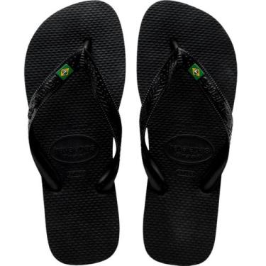 Imagem de Chinelo Masculino de Dedo Casual Havaianas Brasil 4000032, Preto, 39