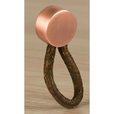 Imagem de Puxador de Couro e Metal Cobre 56mm - Congratulations Store