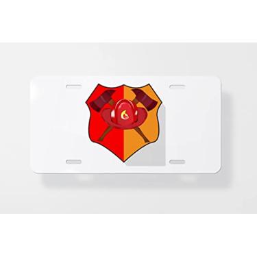Imagem de Ilustração de escudo de bombeiros isolada em fundo branco capa de placa de licença - nova capa de placa de carro para carro - capa de moldura de placa de carro 15 x 30 cm
