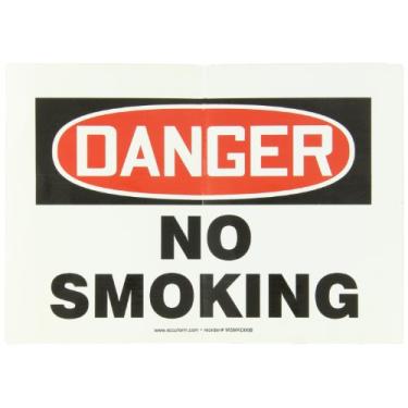 Imagem de Accuform Placa de segurança "Danger No Smoking", vinil adesivo, 17 x 25 cm (MSMK132VS)