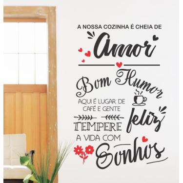 Imagem de Adesivo Decorativo De Sala Frase A Nossa Cozinha É Cheia De Amor - Gau
