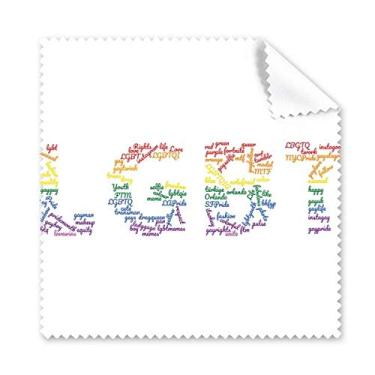 Imagem de LGBT Rainbow Wordcloud Art Deco, presente, moderno, pano de limpeza, óculos de limpeza, 5 peças