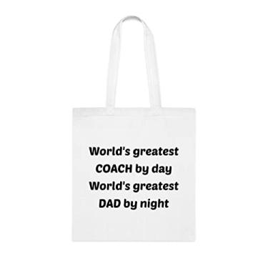 Imagem de Bolsa tote World's Greatest Dad By Night (O melhor pai da noite, ideia de presente de papai, bolsa de ombro papai, bolsas reutilizáveis para papai, presente para papai da filha favorita,