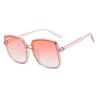 Imagem de 1 peça unissex moda óculos de sol quadrados grandes retrô armação grande plana óculos de sol óculos de sol de luxo óculos de proteção uv400, b, rosa claro, outros