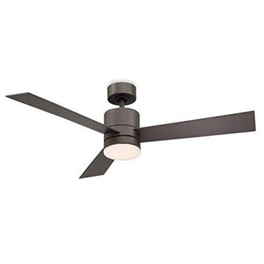 Imagem de Ventilador de teto inteligente de 3 lâminas Axis para ambientes internos e externos, bronze de 132 cm com kit de luz LED de 3000 K e controle remoto