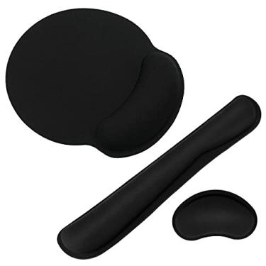 Imagem de Almofada de mouse com descanso de pulso em gel base antiderrapante almofada de descanso de pulso mousepad ergonômico para digitador de jogos de escritório computador portátil, 3 almofadas combinadas