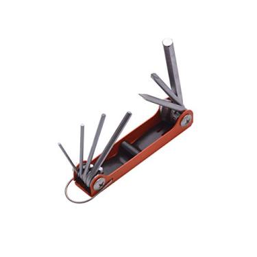 Imagem de Conjunto de chaves Allen da Edward Tools dobráveis com chave Phillips e chave de fenda com cabeça plana – tamanhos de chave hexagonal métrica – aço cromado resistente – design compacto dobrável