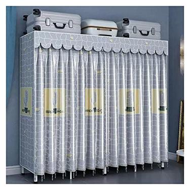 Imagem de KIZQYN Armário de guarda-roupa 1,59/1,63 m organizador de armário portátil armário de roupas armário armário portátil guarda-roupa organizador de armário forte e durável armário de guarda-roupa