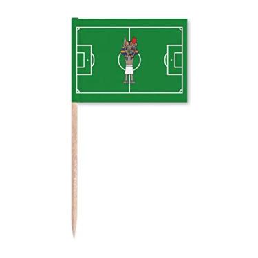 Imagem de Placa vermelha de apito árbitro múmia desenho animado bandeiras de palito marcador decoração de festa