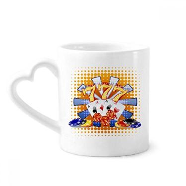 Imagem de Caneca com ilustração de pôquer de fichas de dados de cassino caneca de café cerâmica copo de coração de vidro