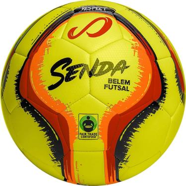 Imagem de SENDA Bola Belem Training Futsal, certificação Fair Trade Certified, amarelo/vermelho/laranja/preto, tamanho 2 (idades acima de 7 anos)