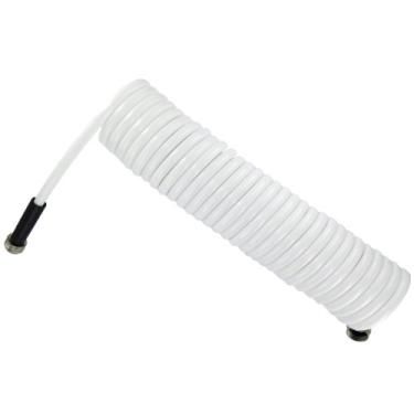 Imagem de Plastair SpringHose PUW625B9-M-11S-AMZ Mangueira de recuo de poliuretano leve, sem chumbo, segura para água potável/RV, branca, 1,9 cm por 6,3 m